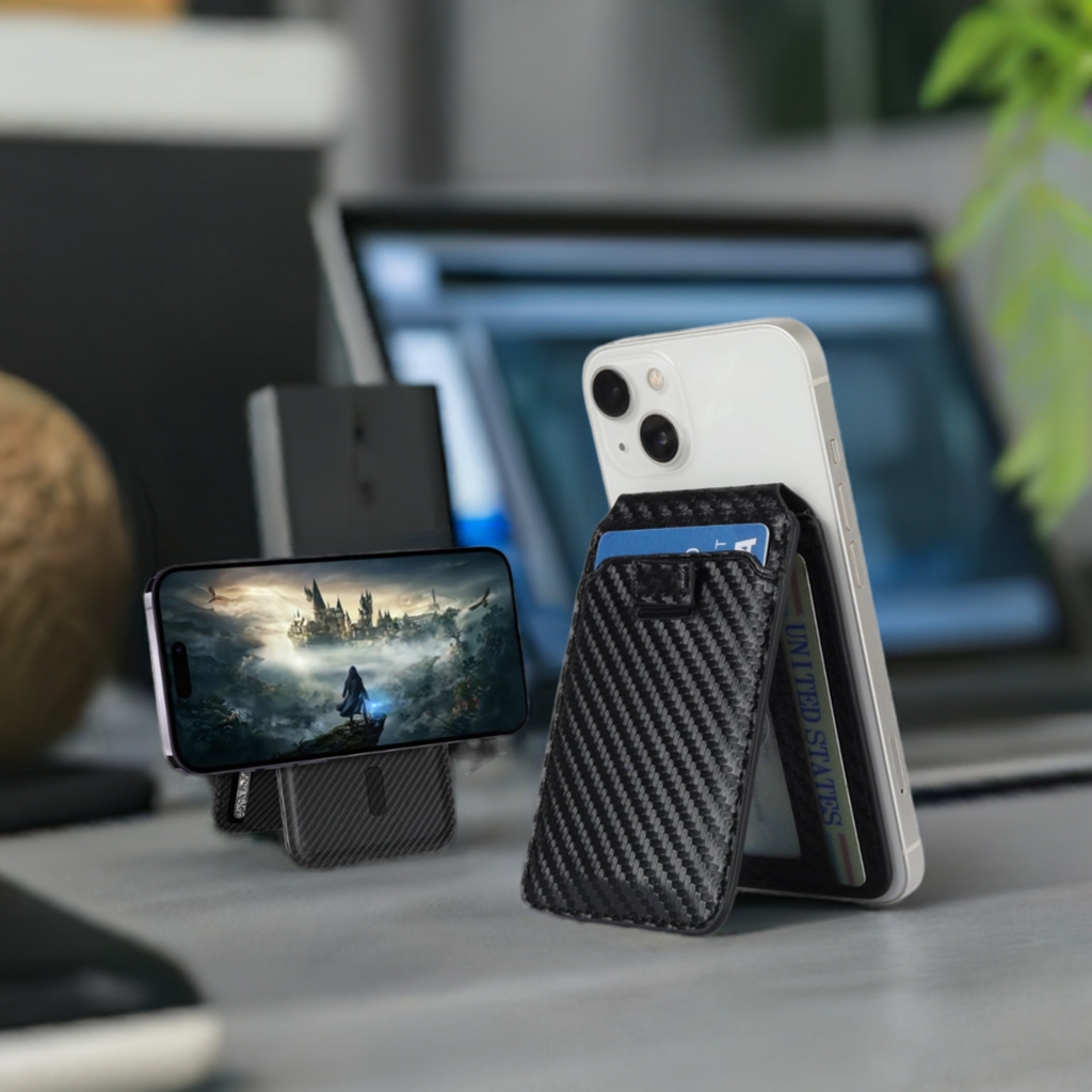 Mag Mate™ Leather Wallet - Mag-Safe Phone Stand - Drawstring for Easy Card Access. Multifunctional, Slim & Minimal Design